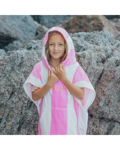 Hooded Towel Candy Stripe - Aster & Ruby
