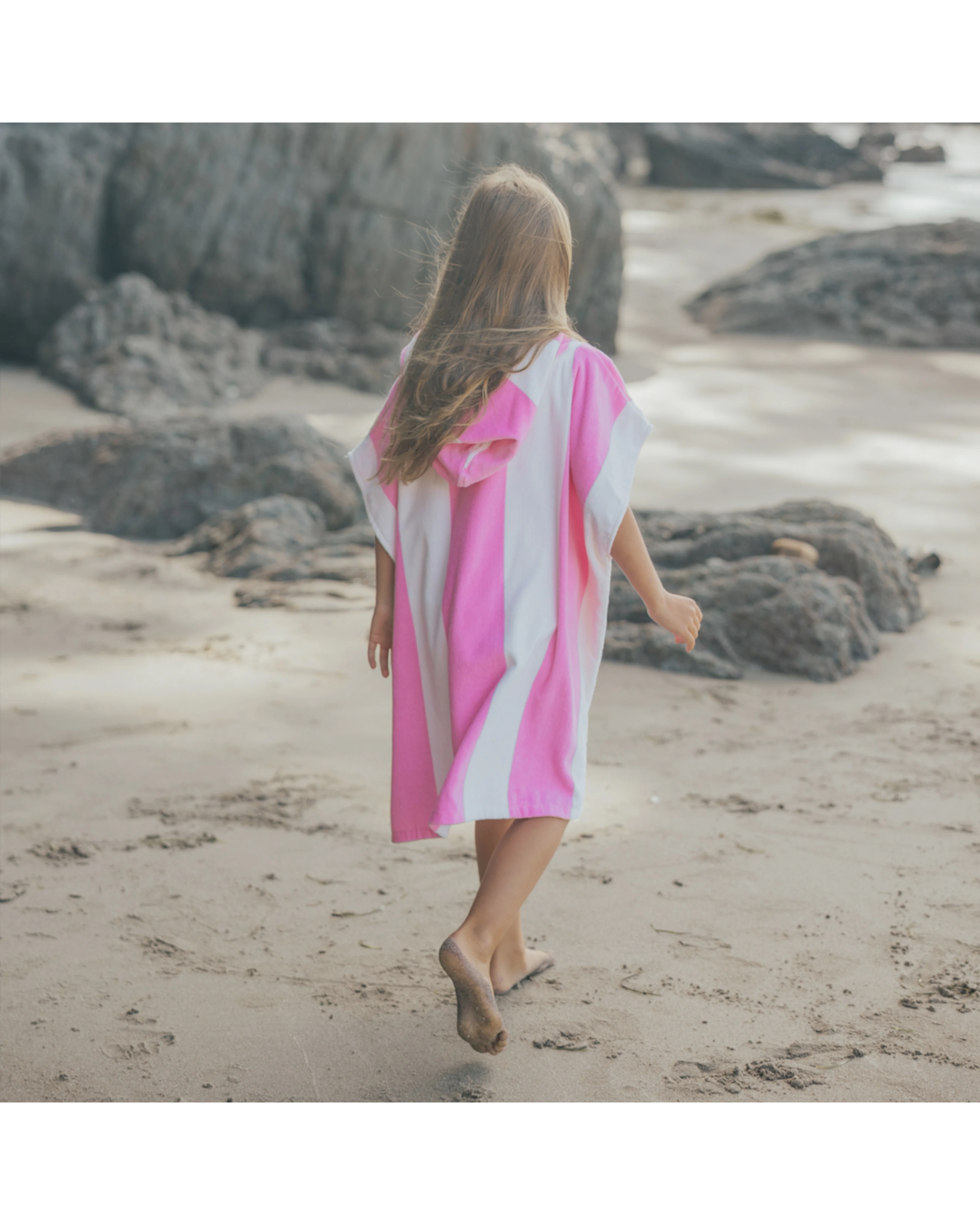 Hooded Towel Candy Stripe - Aster & Ruby
