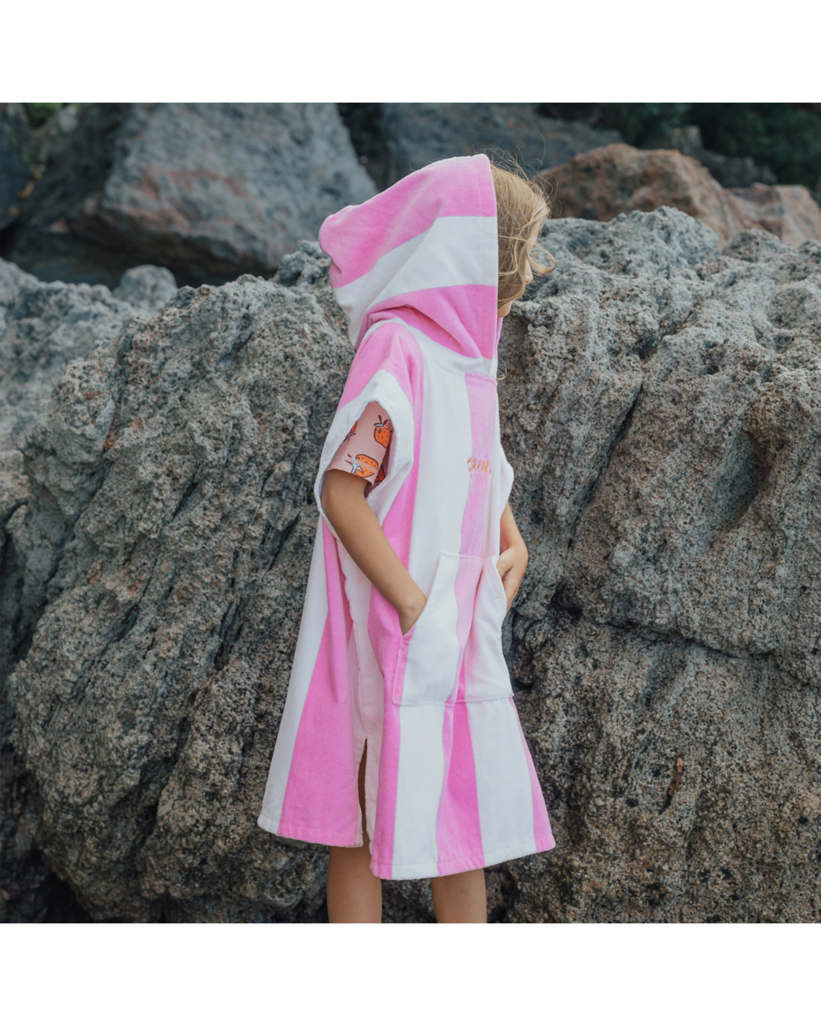 Hooded Towel Candy Stripe - Aster & Ruby