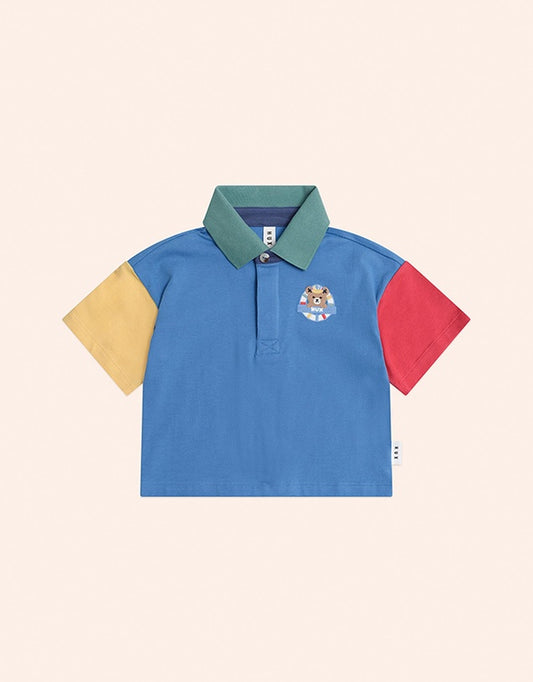 Huxbaby Colour Block Boxy Polo Tee | Aster & Ruby