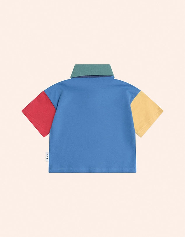 Huxbaby Colour Block Boxy Polo Tee | Aster & Ruby