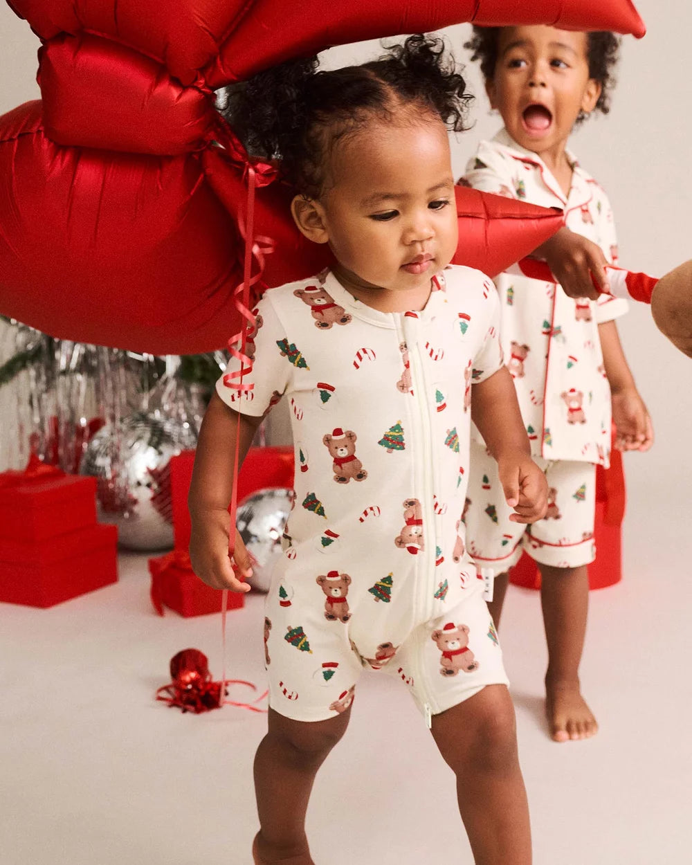 Festive Hux Zip Romper - Eggnog