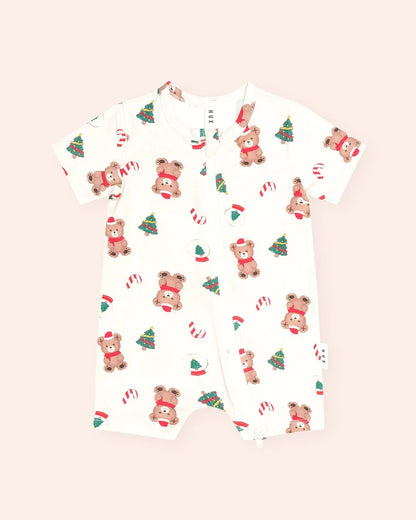 Festive Hux Zip Romper - Eggnog