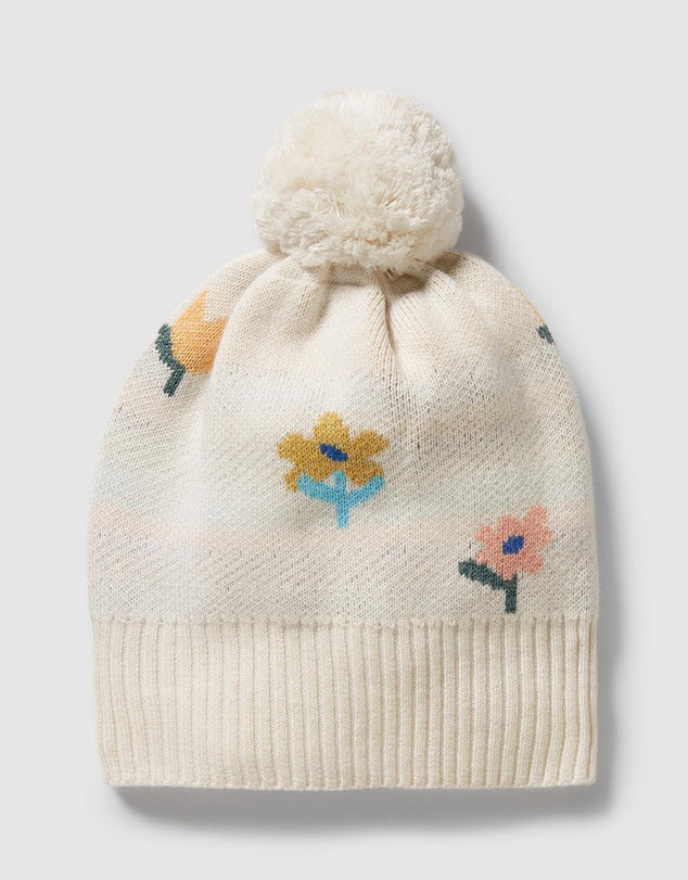 Wilson & Frenchy Flower Pop Organic Knitted Jacquard Beanie | Aster & Ruby