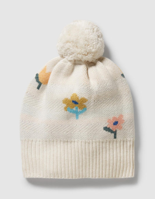 Wilson & Frenchy Flower Pop Organic Knitted Jacquard Beanie | Aster & Ruby