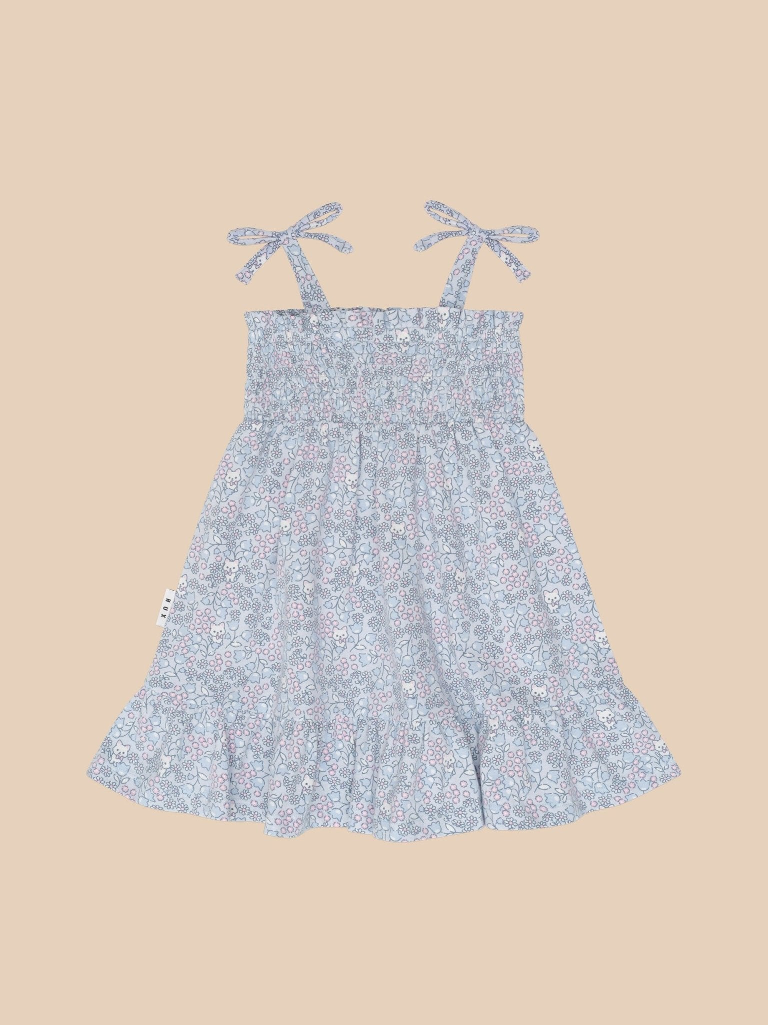 Huxbaby Bluebell Floral Shirred Dress - Aster & Ruby