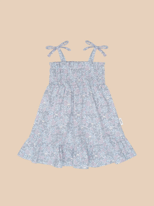 Huxbaby Bluebell Floral Shirred Dress - Aster & Ruby