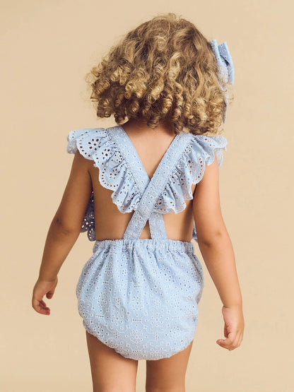 Huxbaby Broderie Frill Playsuit - Aster & Ruby