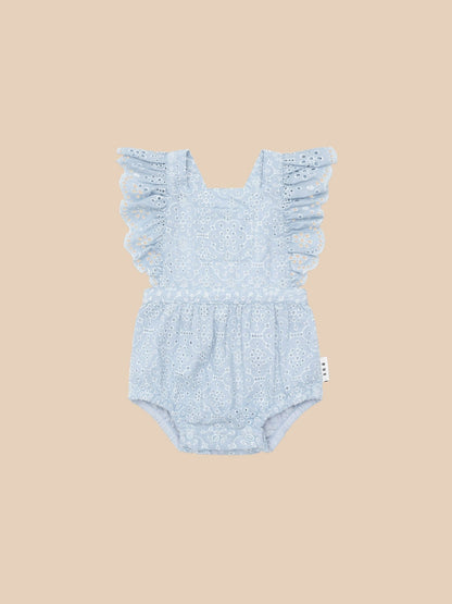 Huxbaby Broderie Frill Playsuit - Aster & Ruby