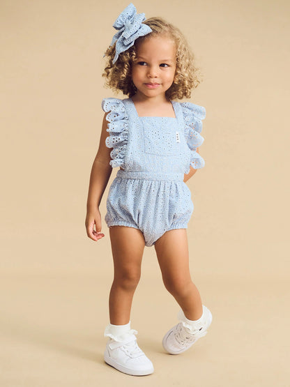 Huxbaby Broderie Frill Playsuit - Aster & Ruby