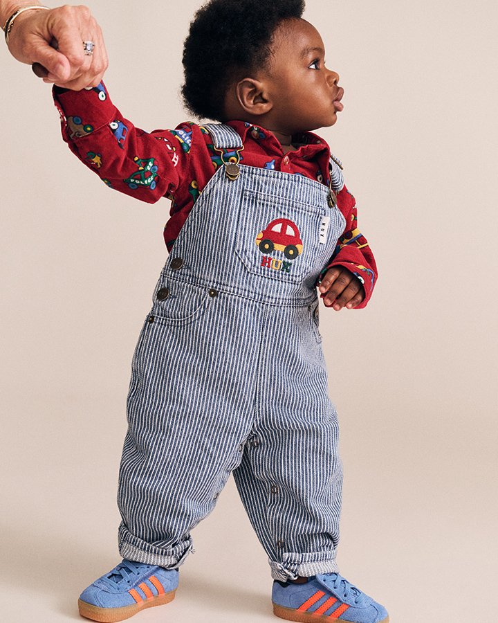 Car Denim Stripe Overalls