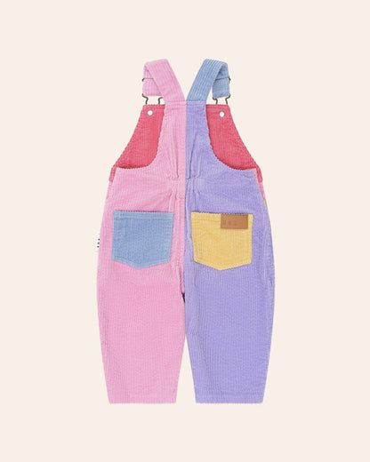 Colour Block Girl Cord Overalls