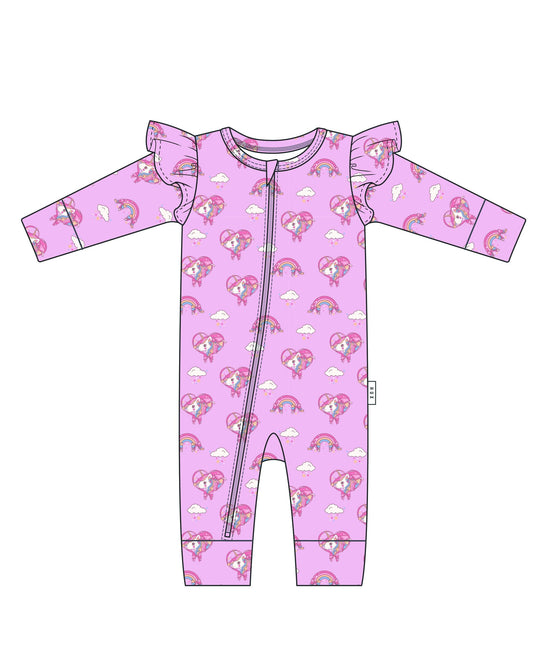 Whimsical Unicorn Zip Romper