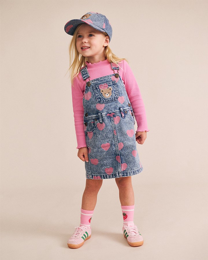 Dreamy Denim Hearts Pinafore