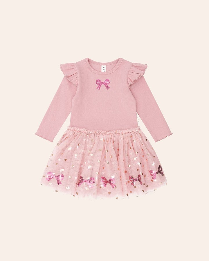 Sequin Bow Tulle Dress