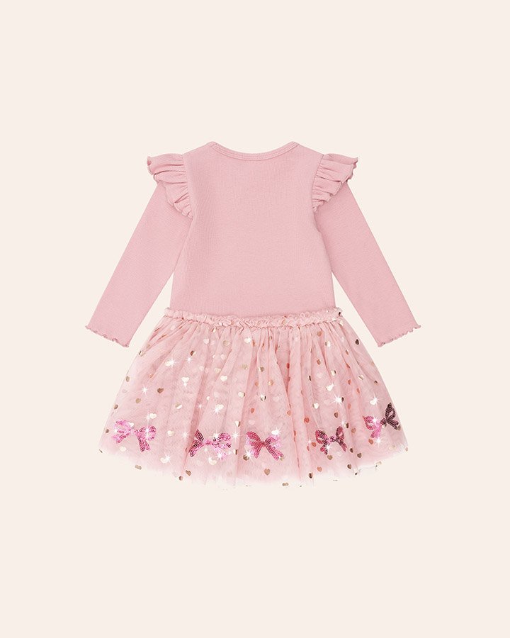Sequin Bow Tulle Dress