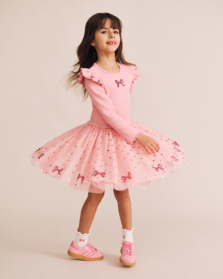 Sequin Bow Tulle Dress