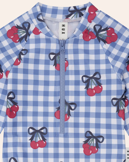 Cherry Gingham Raglan Swimsuit