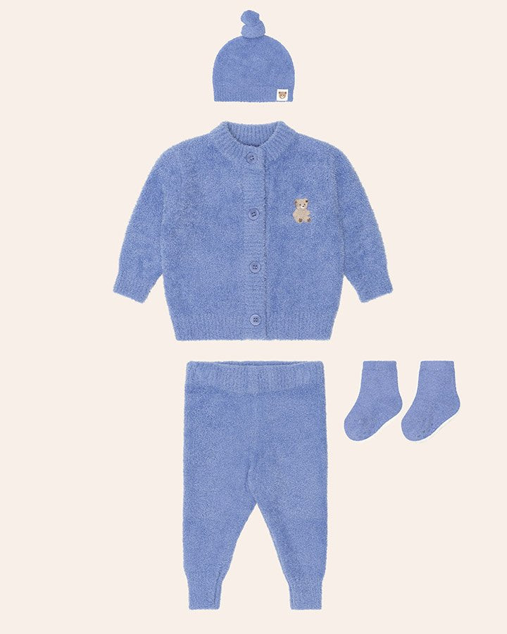 My First Hux Vintage Blue 4Pc Boucle Newborn Set