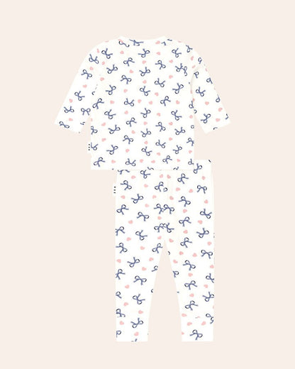 Hearts And Bows Long Sleeve Pj Set