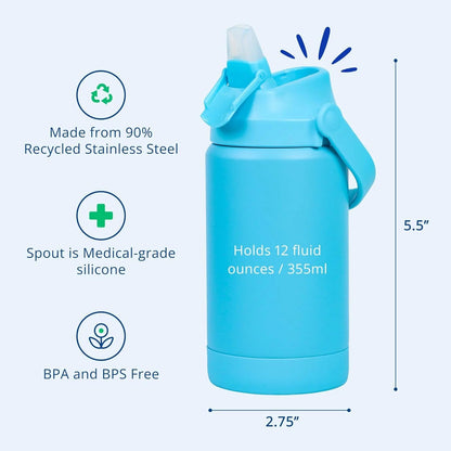 Insulated Water Bottle 355ml Pool Blue - Aster & Ruby