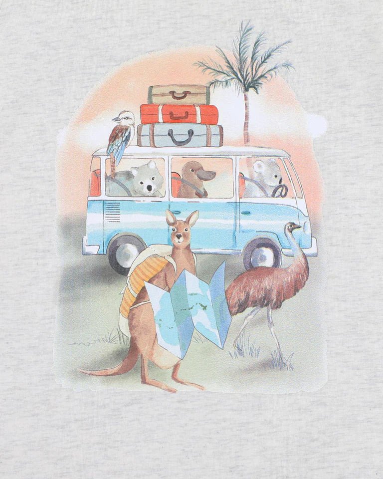 Ivan Camp Scene Short Sleeve Romper - Aster & Ruby