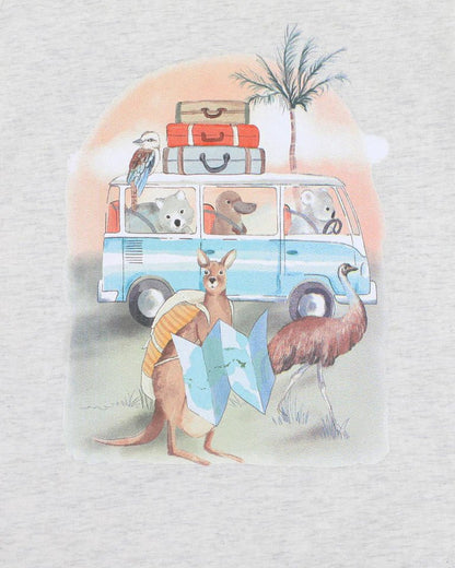 Ivan Camp Scene Short Sleeve Romper - Aster & Ruby