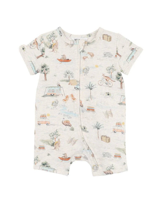 Ivan Print Short Sleeve Zipsuit - Aster & Ruby