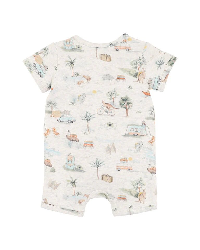 Ivan Print Short Sleeve Zipsuit - Aster & Ruby
