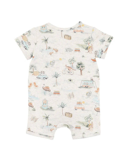 Ivan Print Short Sleeve Zipsuit - Aster & Ruby