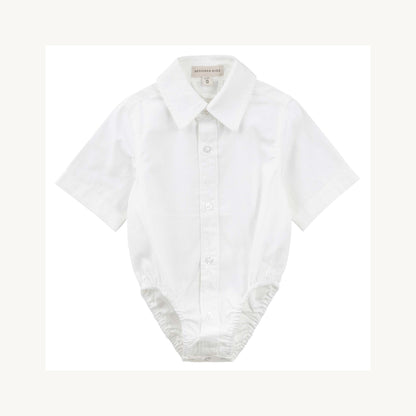 Jackson S/S Formal Romper - White – children's product by Designer Kidz | Aster & Ruby