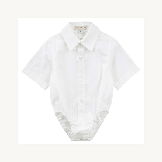 Jackson S/S Formal Romper - White – children's product by Designer Kidz | Aster & Ruby