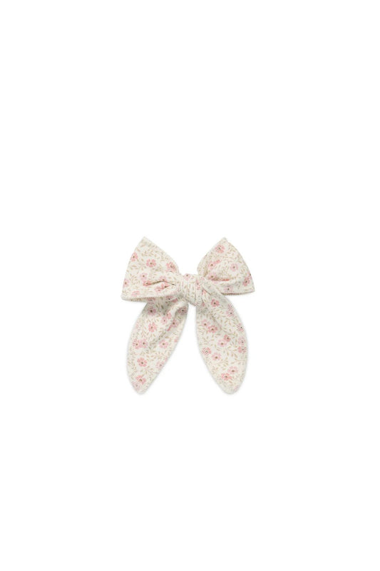 Jamie Kay Organic Cotton Bow - Emmy Egret - Aster & Ruby