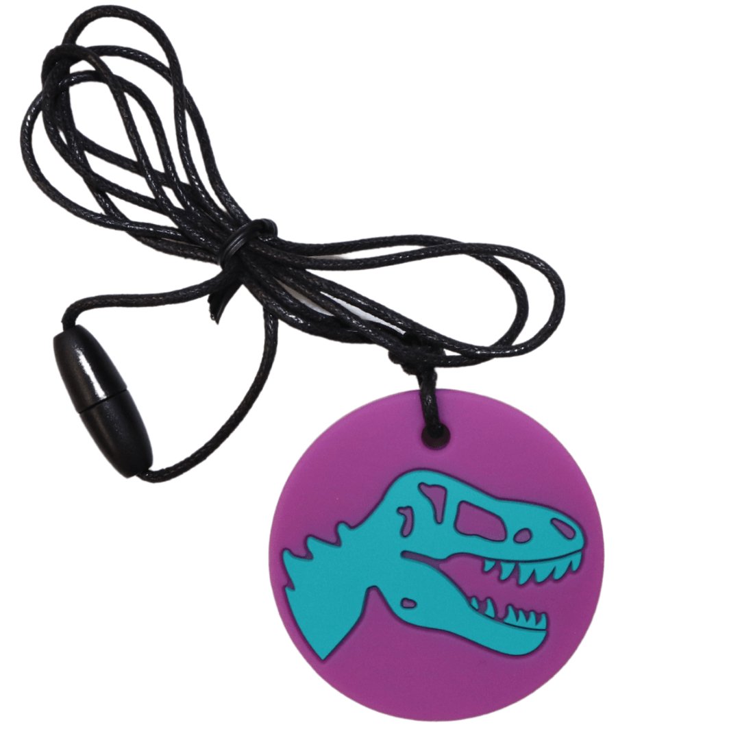 Jellystone Dino Chew Pendant Purple-Aster & Ruby