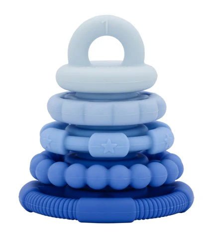 Jellystone Rainbow Stacker & Teether Toy - Blueberry Ombre - Aster & Ruby