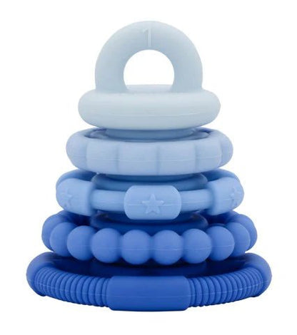 Jellystone Rainbow Stacker & Teether Toy - Blueberry Ombre - Aster & Ruby