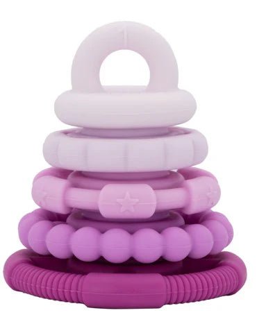 Jellystone Rainbow Stacker & Teether Toy - Raspberry Ombre - Aster & Ruby