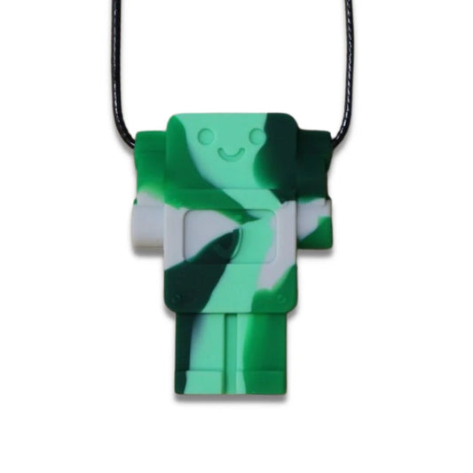 Jellystone Robot Chew Pendant - Camo - Aster & Ruby