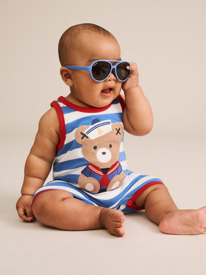 Nautical Stripe Sitting Sleeveless Romper