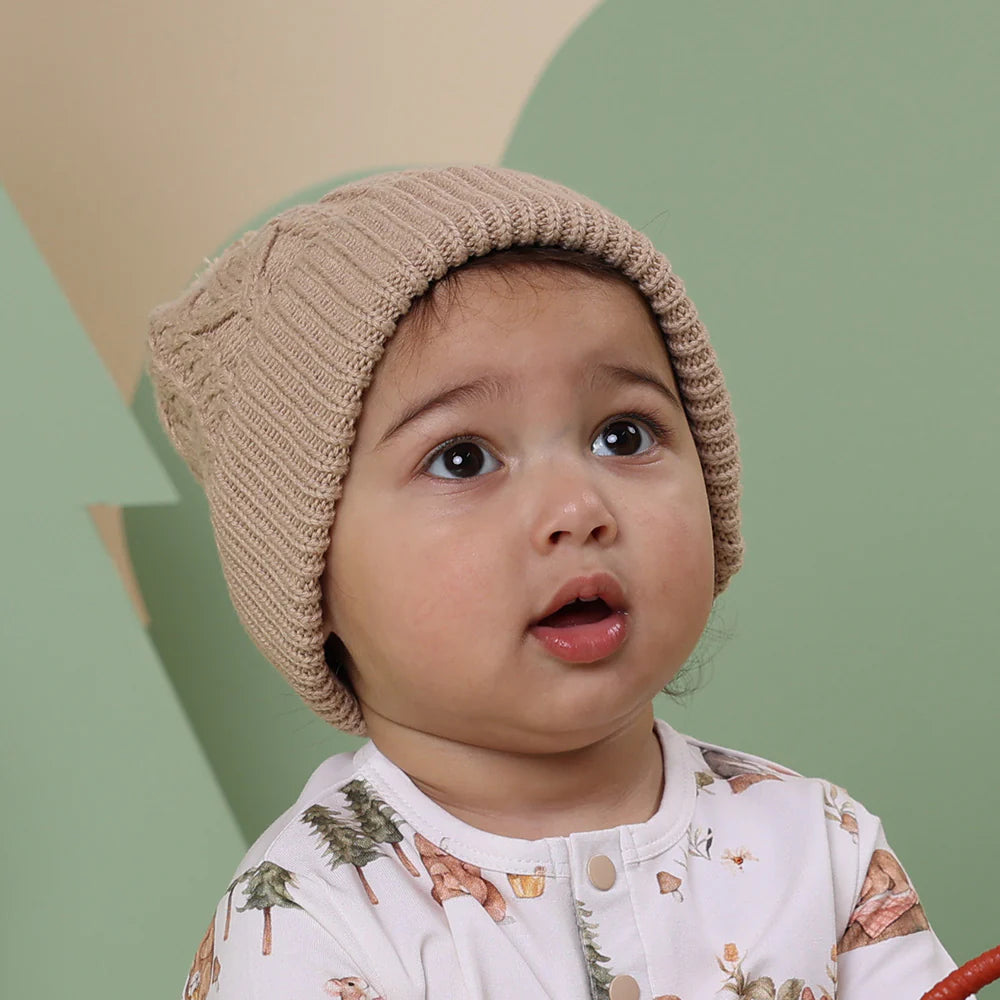 Snuggle Hunny Kids Hazelnut Organic Baby Knit Beanie | Aster & Ruby
