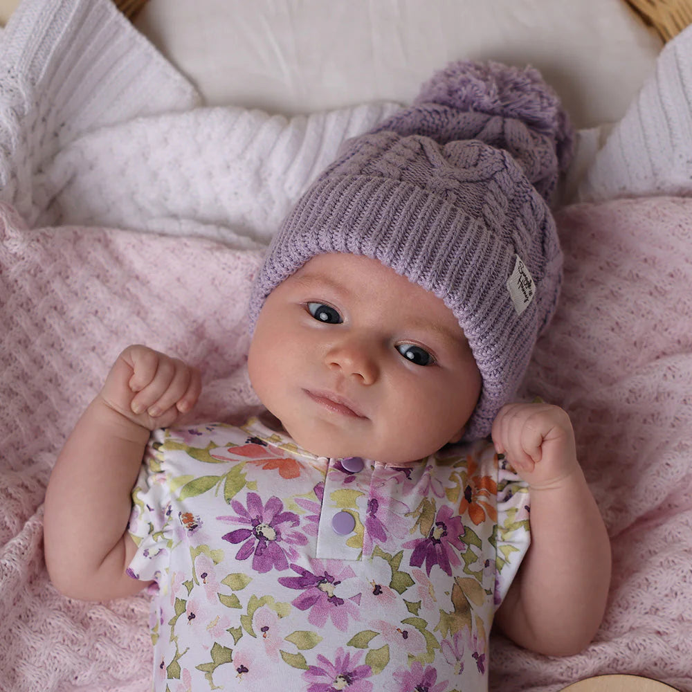 Lavendar Organic Baby Knit Beanie