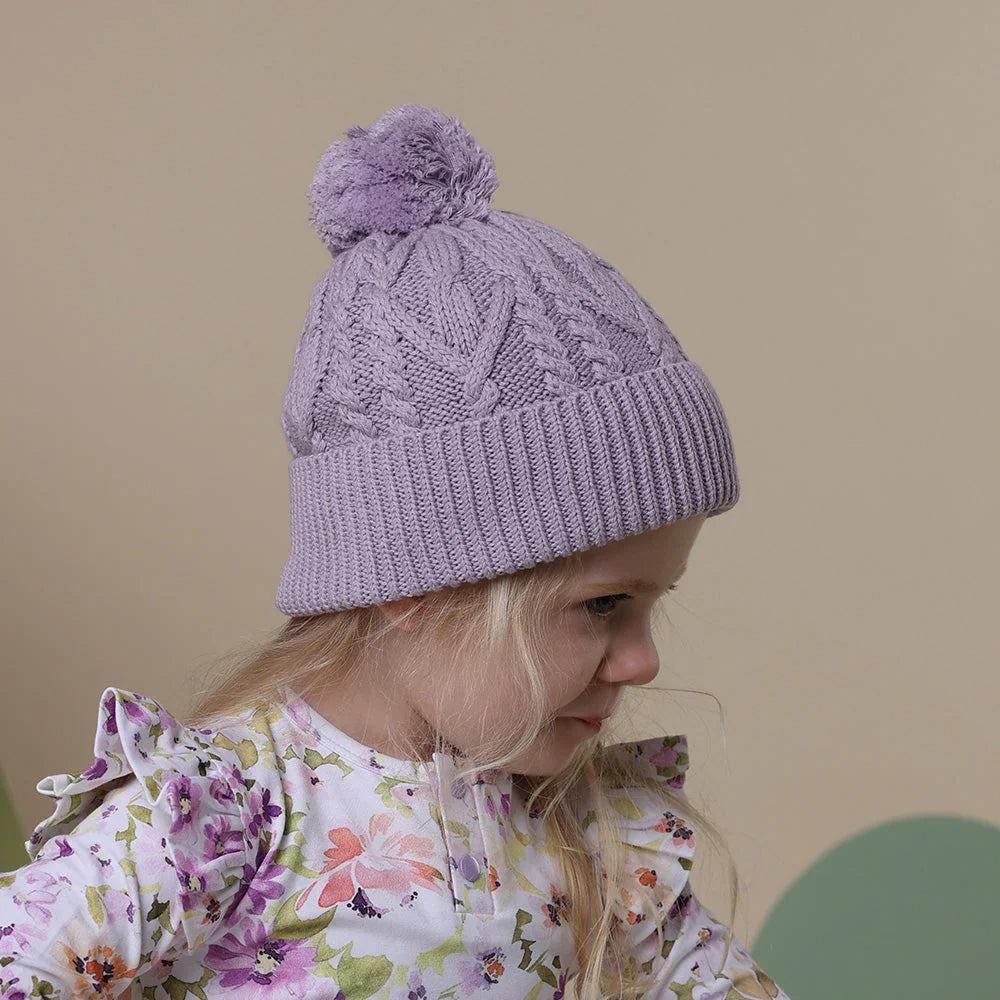 Lavendar Organic Baby Knit Beanie