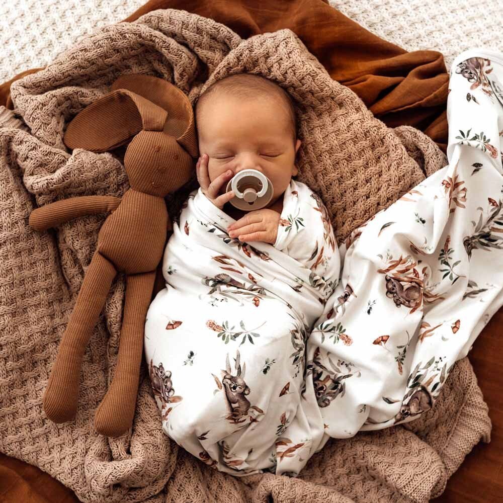 Koala Organic Jersey Wrap & Beanie Set - Aster & Ruby