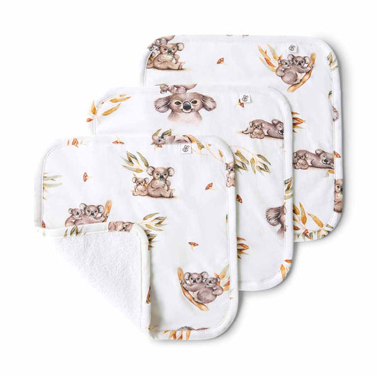 Koala Organic Wash Cloths - 3 Pack - Aster & Ruby