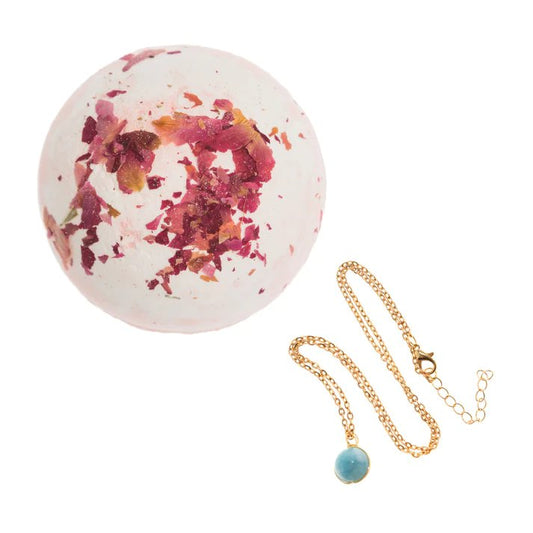 Laced With Kindness Bath Bomb Surprise Necklace-Aster & Ruby