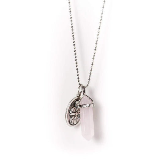 Laced With Kindness Silver Pendent Necklace - Rose Quartz - Aster & Ruby