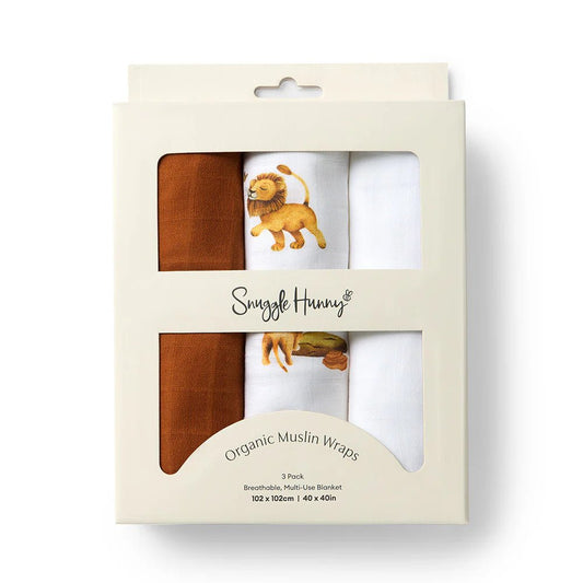Large Organic Muslin Wraps 3 Pack - Bronze/Lion/Milk - Aster & Ruby