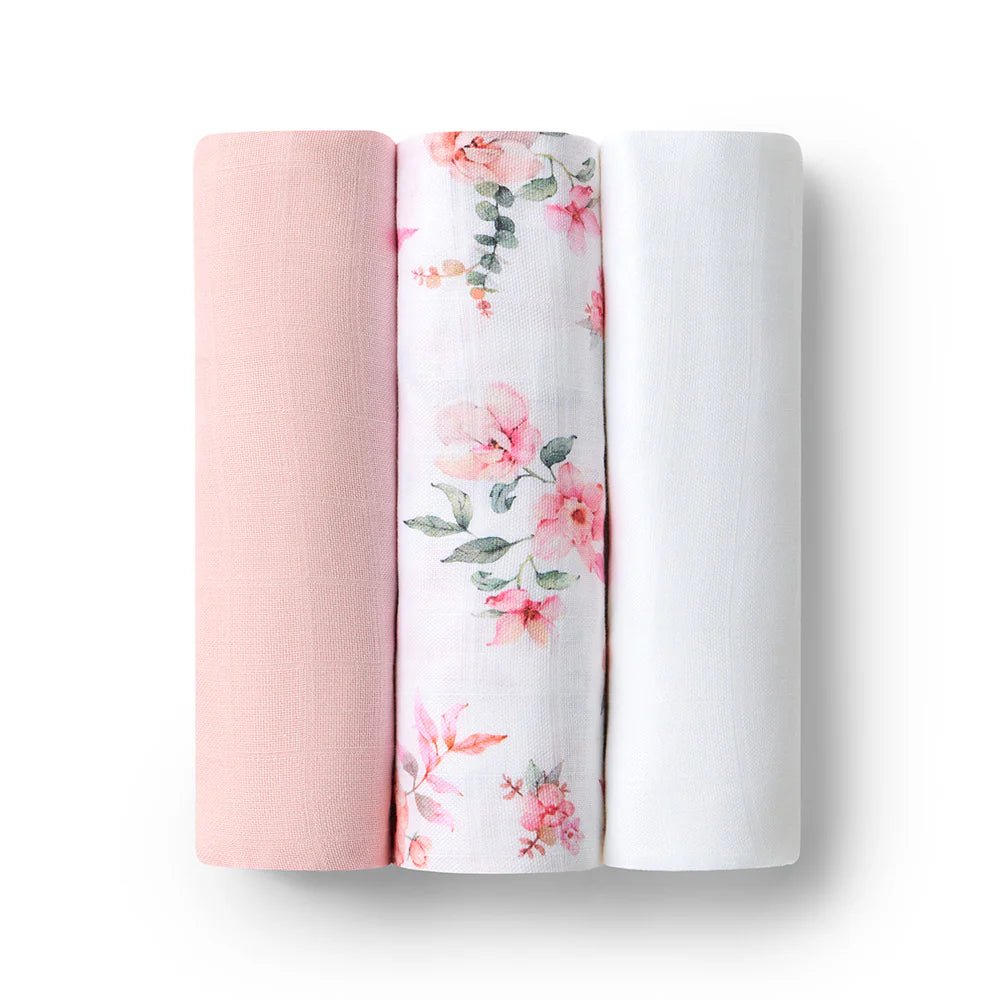 Large Organic Muslin Wraps 3 Pack - Milk/Camille/Fairytale - Aster & Ruby