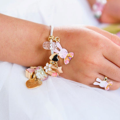 Lauren Hinkley Petit Fleur Bunbun Charm Bracelet-Aster & Ruby