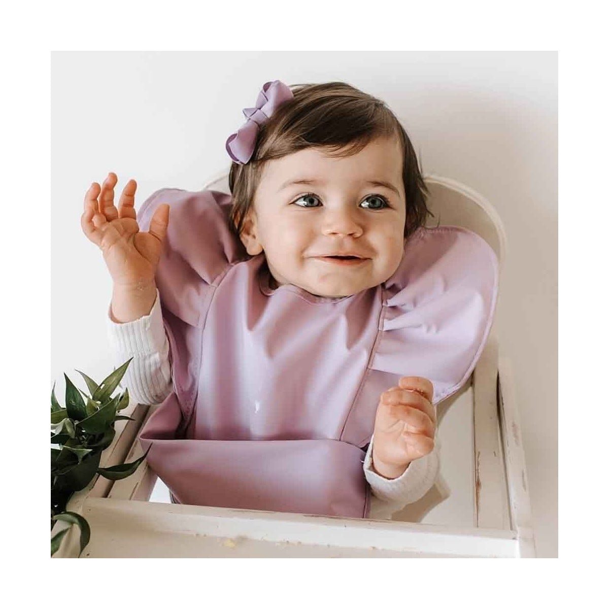 Lavender Frill Snuggle Bib - Aster & Ruby